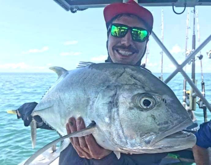 Trevally caught on a popper with Offshore Boats Darwin bluewater charters